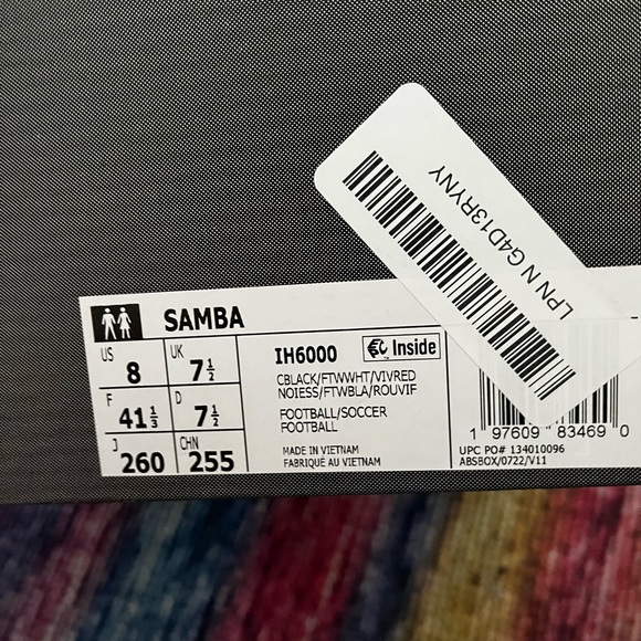 Adidas Samba Football Shoes - Black and White - Picture 1 of 4
